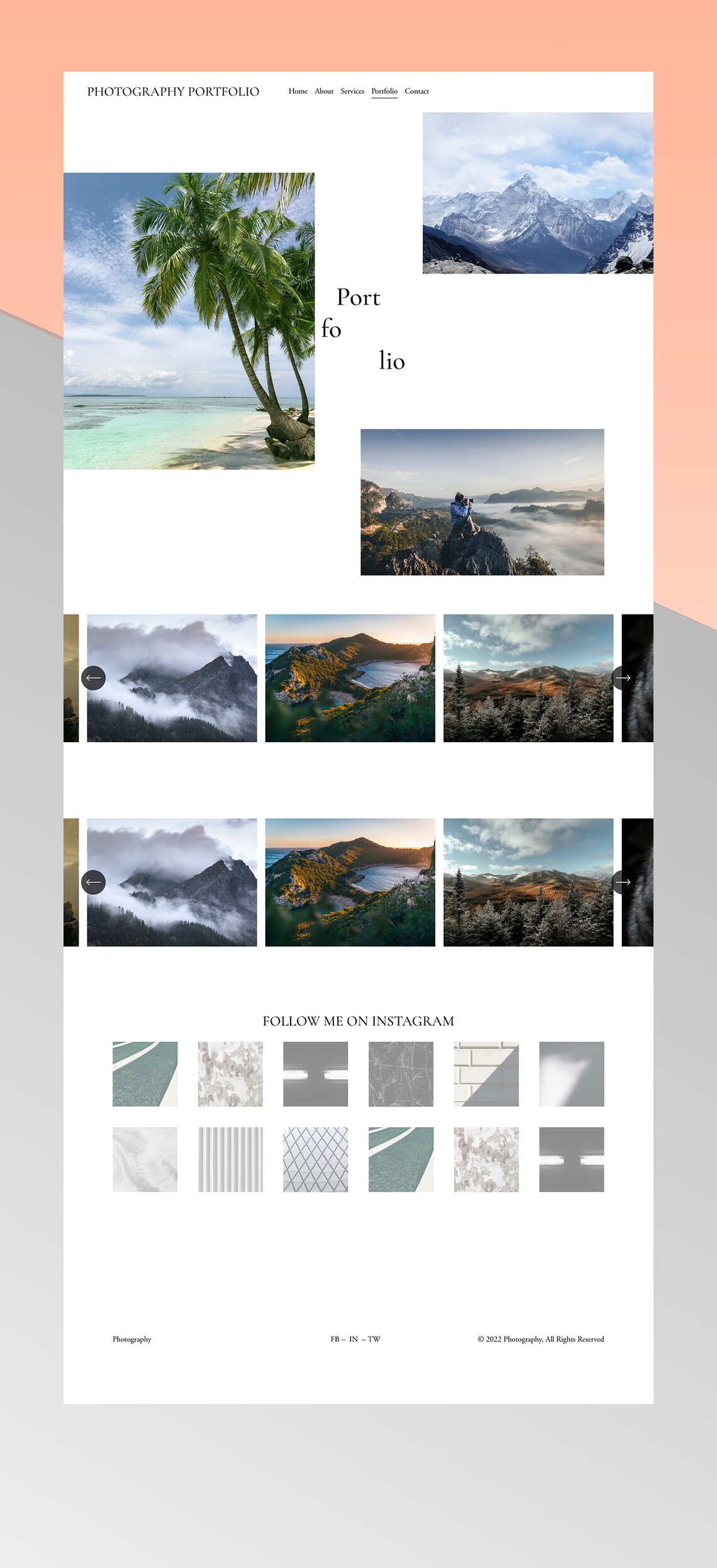 Squarespace Template Squarespace Photography Portfolio Etsy