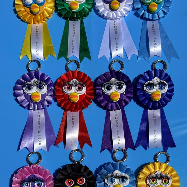 A) FURBST Place Ribbon Trophy Bag Charm Keychain Pin