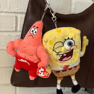 SpongeBob or Patrick Star Plush Bag Charms / Window Decoration