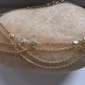 Barefoot Crystal Gold Anklet