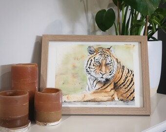 Tiger Watercolour Animal Print