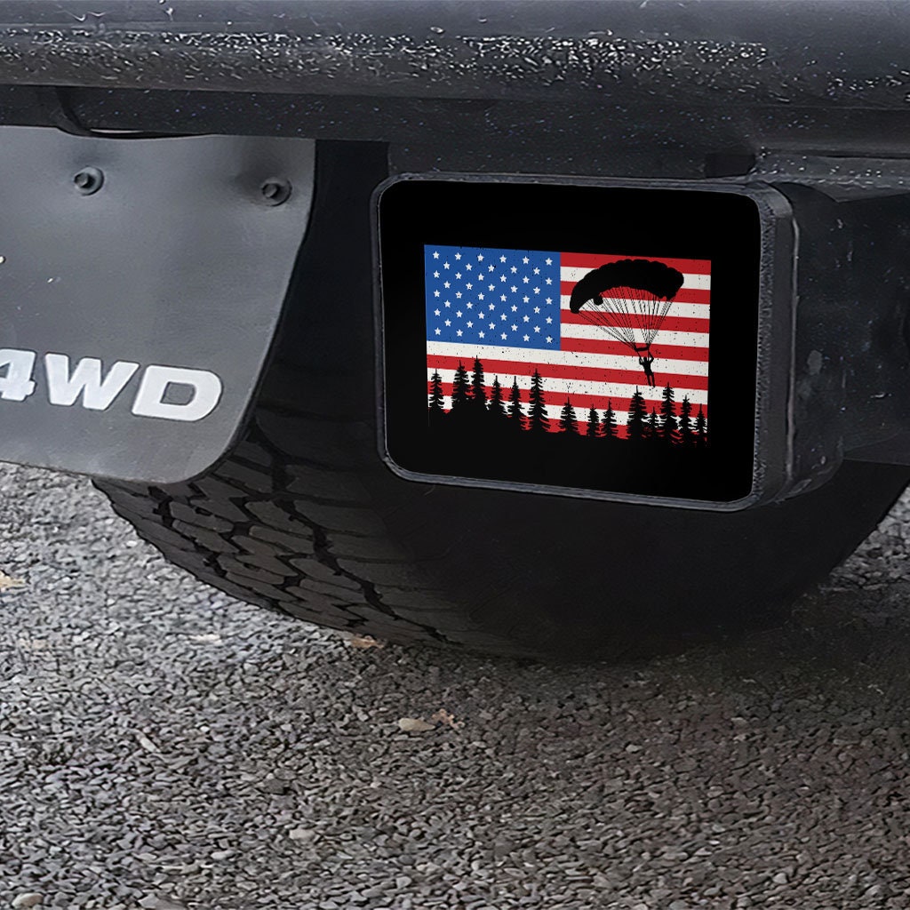 Camping American Flag Trailer Hitch Cover Fits Standard 2 Trailer
