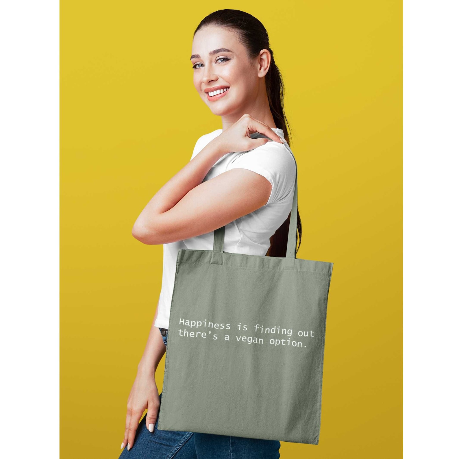 Vegan Option Organic Cotton Vegan Tote Bag