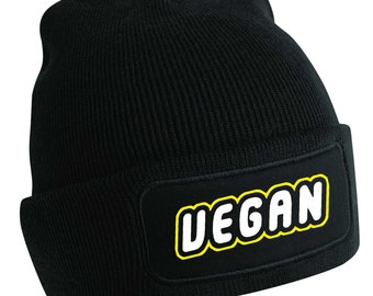 Vegan Logo Recycled Polyester Vegan Beanie Hat - Vegan Clothing & Gifts