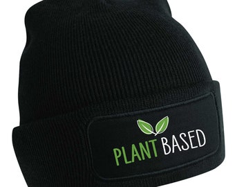Plant Based Logo Vegan Beanie Hat - Vegan Clothing & Gifts