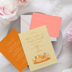 Anpassbare Hochzeitseinladungsvorlage | Wählen Sie Ihre USA Stadt | Bearbeitbare und personalisierte Vorlage | Boston, NYC, Charleston, LA, Chicago usw