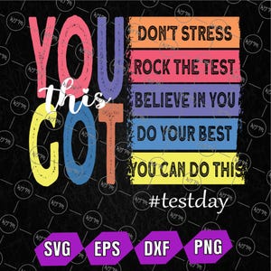 Rock The Test Svg, Dia de Teste do Professor Svg, Você Conseguiu Este Dia de Teste Svg, Download Instantâneo