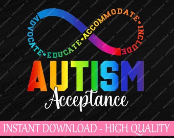 Autismus Bewusstsein Akzeptanz Png, Unendlichkeitssymbol Autismus Png, Autismus Bewusstsein Png, digitaler Download