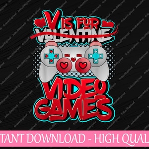 V はビデオゲームのバレンタインデー PNG、男の子のバレンタインデー PNG、男の子向けの面白いデザイン、バレンタインデー PNG 昇華