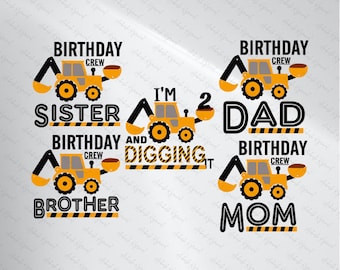 Anniversaire de construction SVG, SVG d'anniversaire de pelle, SVG d'anniversaire de construction, téléchargement numérique