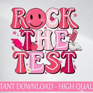 Rock The Test No te estreses Svg, ¿Es mejor que tengas este día de prueba Svg, último día de clases Png, Descarga digital