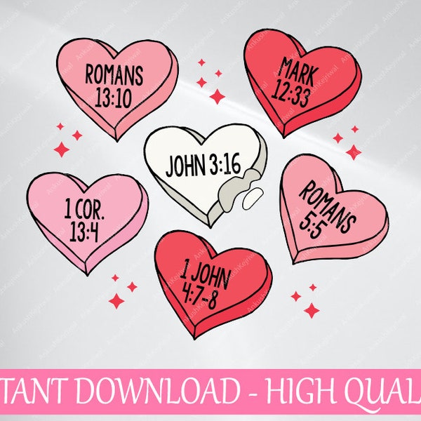 Chris-tian Conversation Heart Valentines Day Svg, Cute Valentine Candy Hearts Svg, Valentine Svg Png, Digital Download