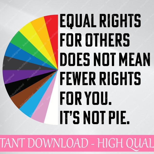 Equal Rights For Others Does Not Mean Fewer Rights For You Svg, LGBT Rainbow Svg, Black Rainbow, Transgender Rainbow, Pride PNG