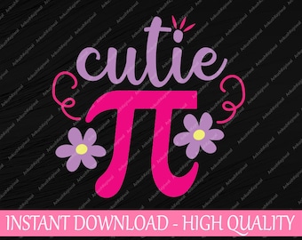 Pi Day Math Teacher Cutie Pi Svg, Math Symbols Svg, Pi Day Png, Digital Download