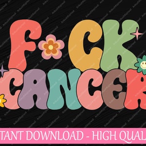 F-uck Cancer Awareness SVG、Cancer Family Support ピンクリボン SVG、乳がん啓発 PNG、デジタル ダウンロード