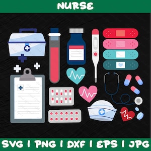 Medical Clipart SVG, Nurse Doctor SVG, Healthcare Hospital SVG, Digital Download