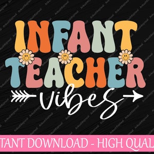 Vibrazioni per l'insegnante infantile Ritorno a scuola Insegnanti Studenti Svg, Ritorno a scuola Png, Download digitale