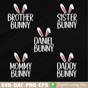 BUNDLE Benutzerdefinierte Daddy Bunny svg, Osterhasenohren PNG, Familie Passende Bunny SVG-Datei, Ostertag Png, digitaler Download