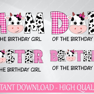 Farm Birthday Png Family Farm Birthday Girl Png, Matching Farm Birthday Png, Pink Gingham Birthday Png, Download digital