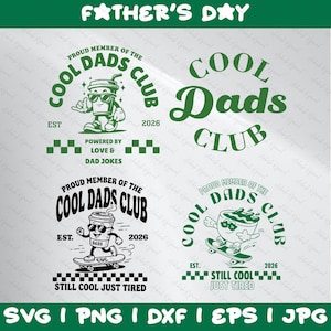 COOL DADS CLUB Svg, personlig pappa med knytnävedesign, est. år barnnamn vektor, fars dag pappa present