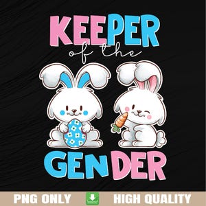 Bewahrer des Geschlechts Junge oder Mädchen Osterhase Geschlecht offenbaren Png, Kaninchen-Babyparty Png, rosa oder blau Png, Ostertag, digitaler Download
