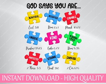 God Say You Are Autism Ch-ris-tian Jes-us Svg, Bible Verse Religious Autism Svg, Autism Awareness Png, Digital Download