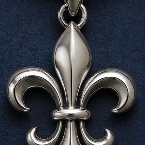 Sterlingzilveren fleur de lis-hangerketting | Gotische koninklijke sieraden