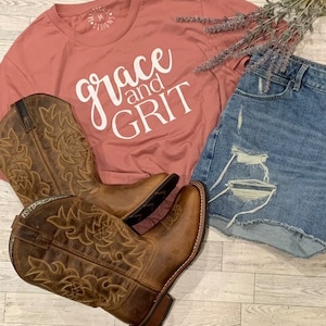 Grit And Grace Shirt, Christian Girl T-Shirt, Boss Lady Tee, Mom Boss Shirt, Gratitude Shirt, Country Shirt, Boss Gift For Her
