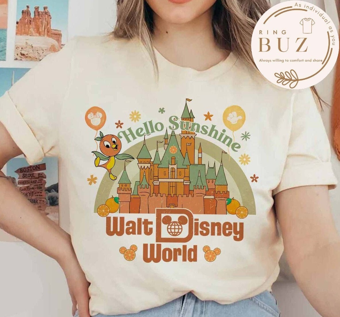 Discover Vintage Walt Disney World Orange Bird Shirt, Retro Disney Castle T-Shirt