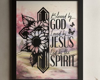 Floral Christian Wall Art: Loved By Jesus Unframed Poster