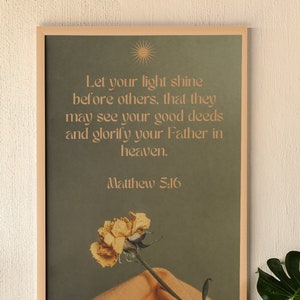 Matthew 5:16 Bible Verse Wall Art, Printable Christian Wall Art, Printable Christian Gift, Christian Home Decor, Digital Download.