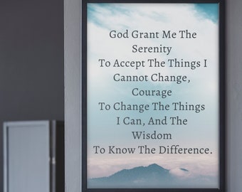 Serenity Prayer Wall Art: Christian Unframed Print Poster