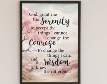 Serenity Prayer Wall Art: Inspirational Home Decor (Unframed Poster)