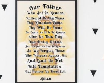 The Lord's Prayer Unframed Poster: Christian Wall Art