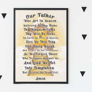 The Lord&#39;s Prayer Bible Verse Wall Art, Lord&#39;s Prayer Unframed Poster, Lord&#39;s Prayer Wall Art, Christian Wall Art, Christian Gift.