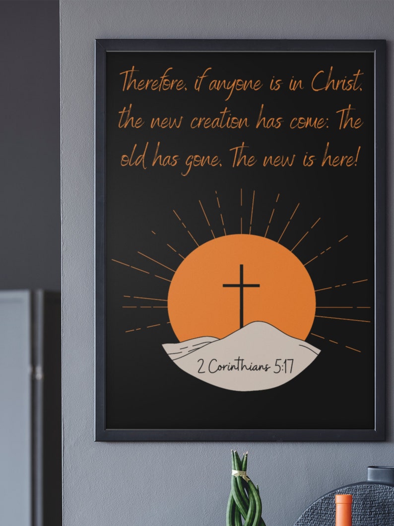2 Corinthians 5:17 Bible Verse Wall Art, Printable Christian Wall Art ...