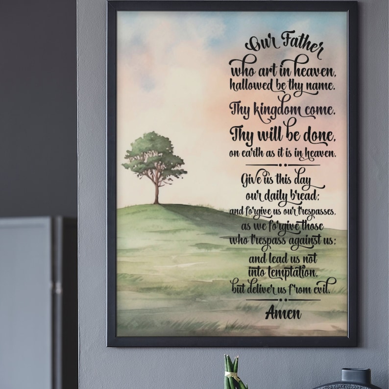The Lord's Prayer Bible Verse Wall Art, Lord's Prayer Printable, Lord's