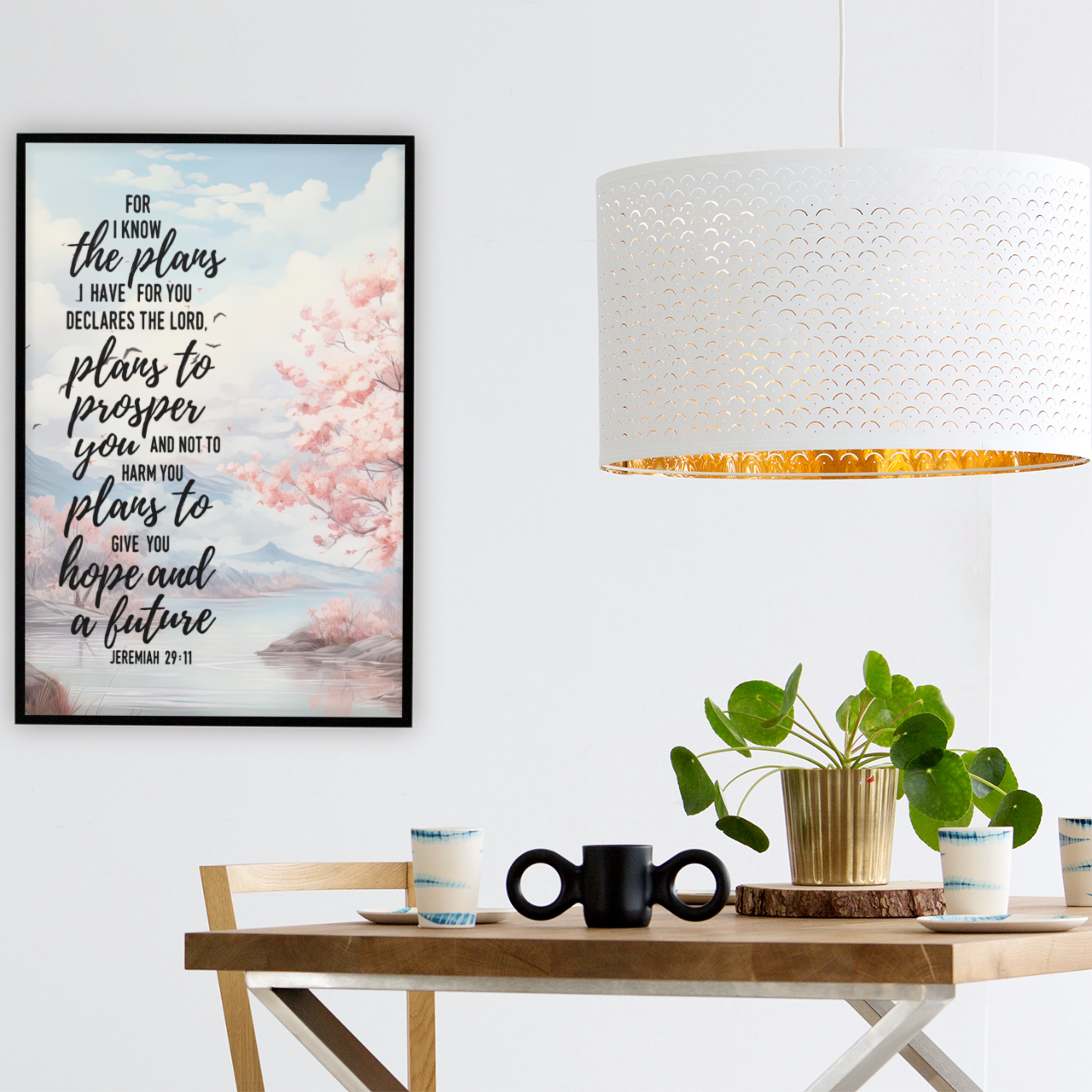 Jeremiah 29:11 Bible Verse Wall Art - Unframed Poster for Scripture ...