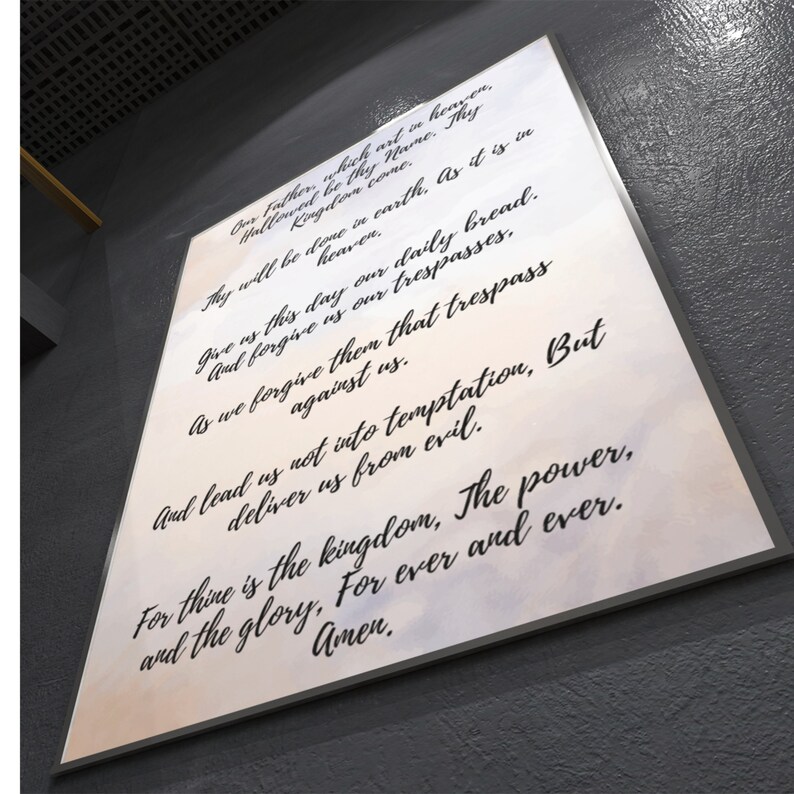 The Lord's Prayer Wall Decor for Christians, Lord's Prayer Unframed