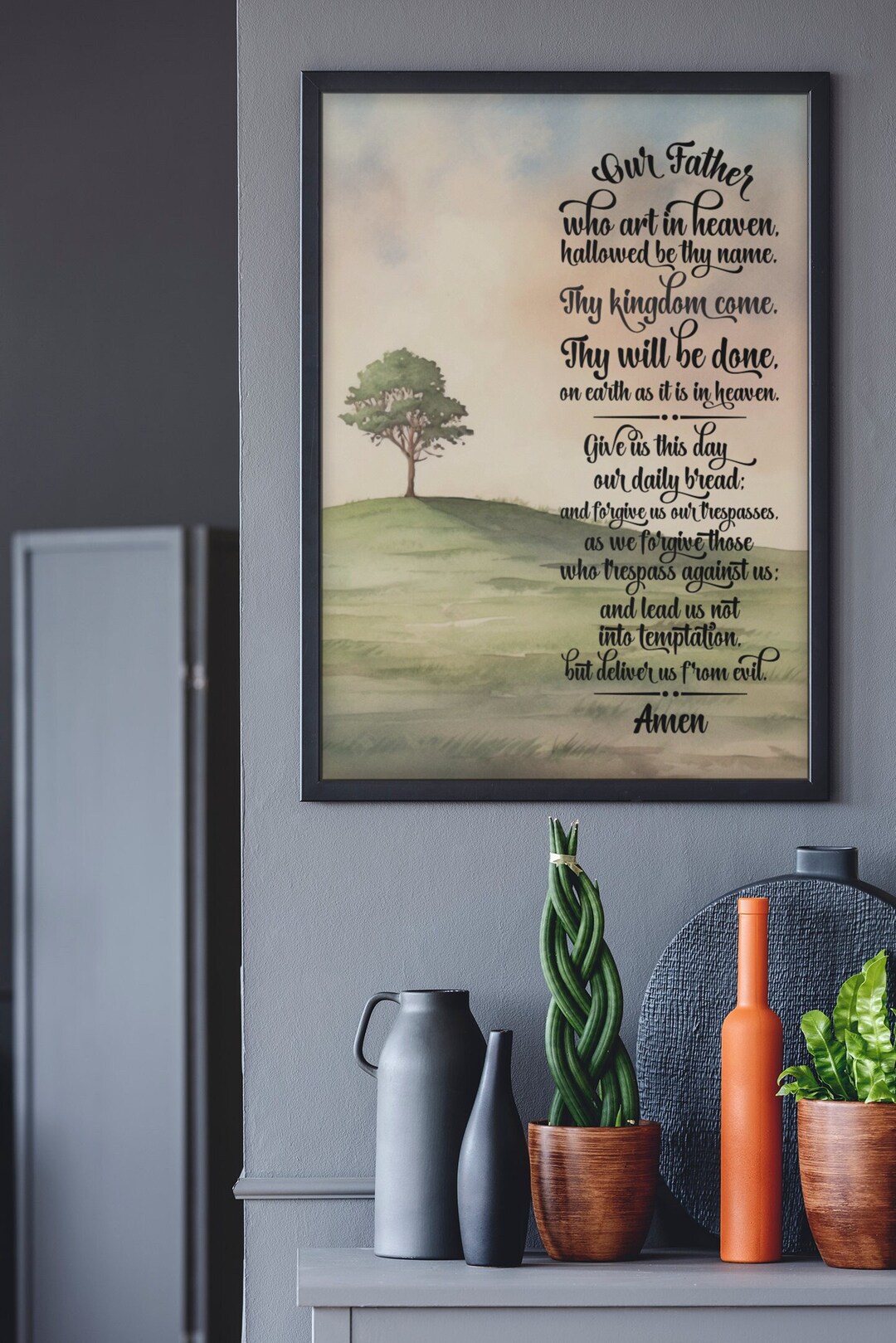The Lord's Prayer Bible Verse Wall Art, Lord's Prayer Unframed Poster