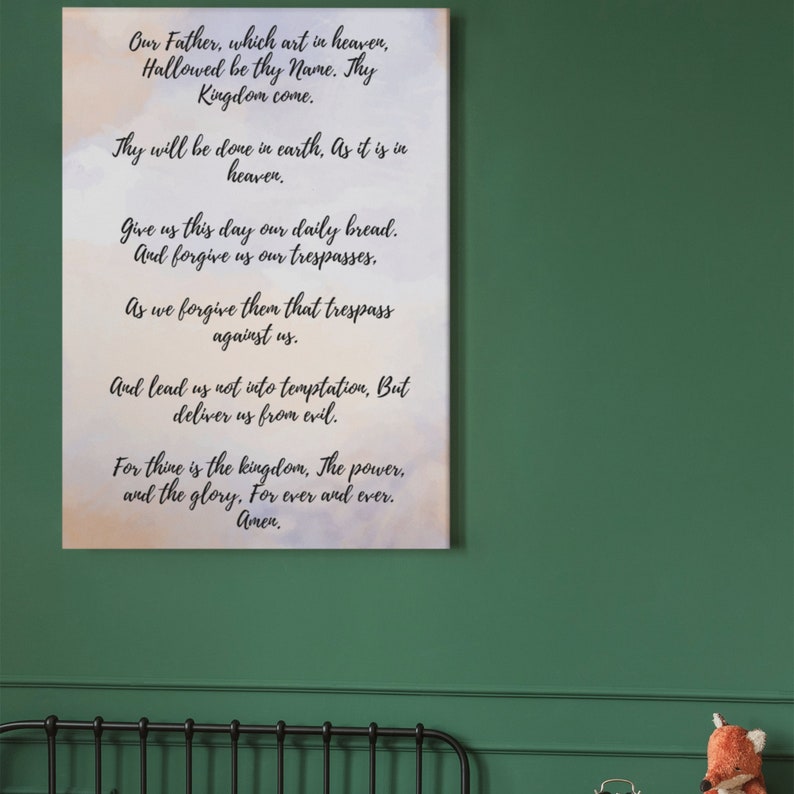 The Lord's Prayer Wall Decor for Christians, Lord's Prayer Unframed