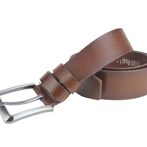 Men Engraved Leather Buckle Belt 1.5&quot; Genuine Water Buffalo Thick Leather Casual Simple Western Cowboy Strap Father&#39;s Day Anniversary Gift