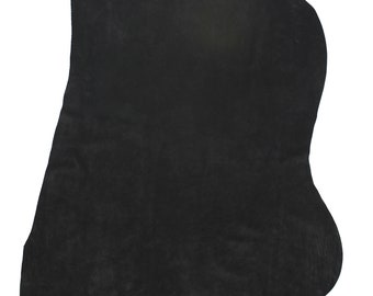 Black Suede Split Sides Cowhide Soft Genuine Real Leather First Quality Full Hide Leather for Crafting 3oz-4oz (1.3-1.4mm) 13 Square Feet