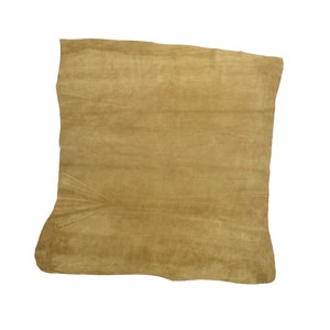 Light Mustard Suede Split Sides Cowhide Soft Genuine Real Leather First Quality Full Hide Leather Crafting 3oz-4oz (1.3 mm) 12 Square Feet