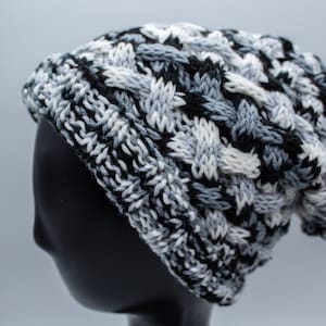 Handmade Multicolor Knit Slouchy Beanie: Cozy Winter Hat