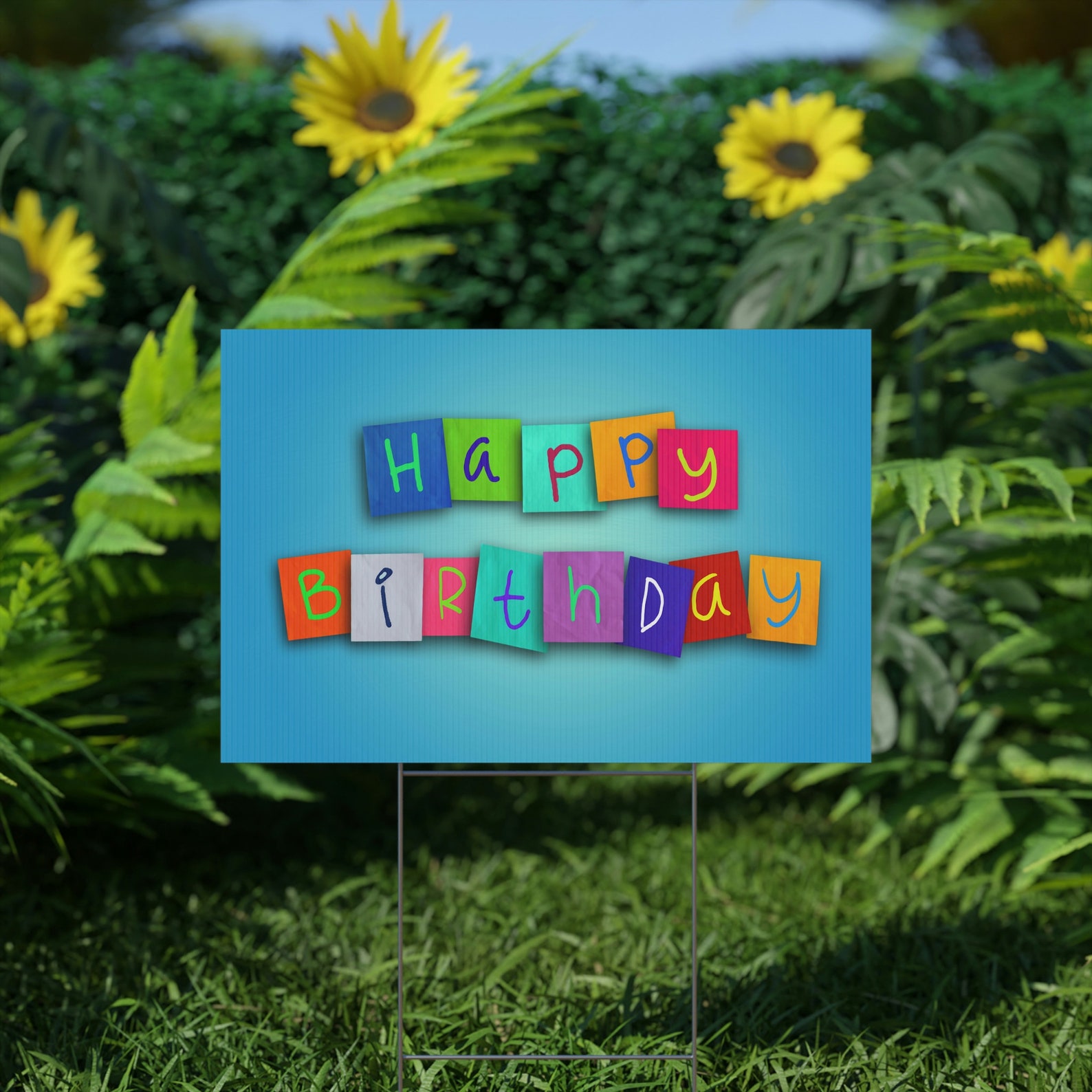 Happy Birthday Yard Sign Happy Birthday Sign Yard Sign Etsy