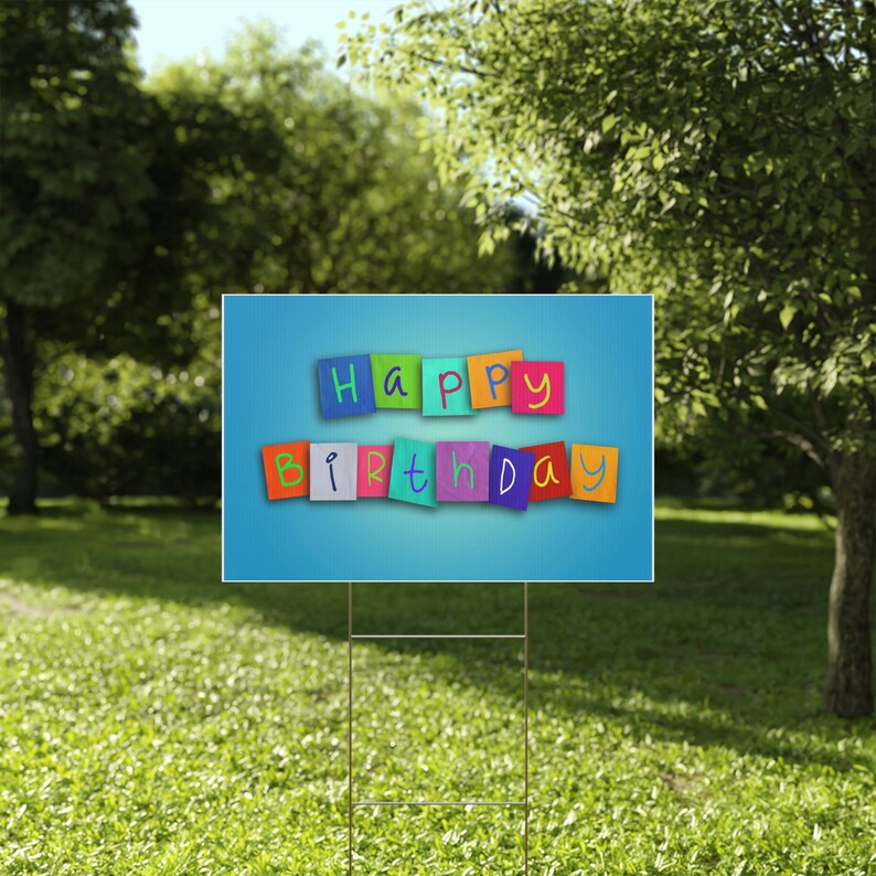 Happy Birthday Yard Sign Happy Birthday Sign Yard Sign Etsy