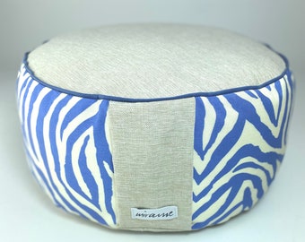 Yogakissen zebra blau beige