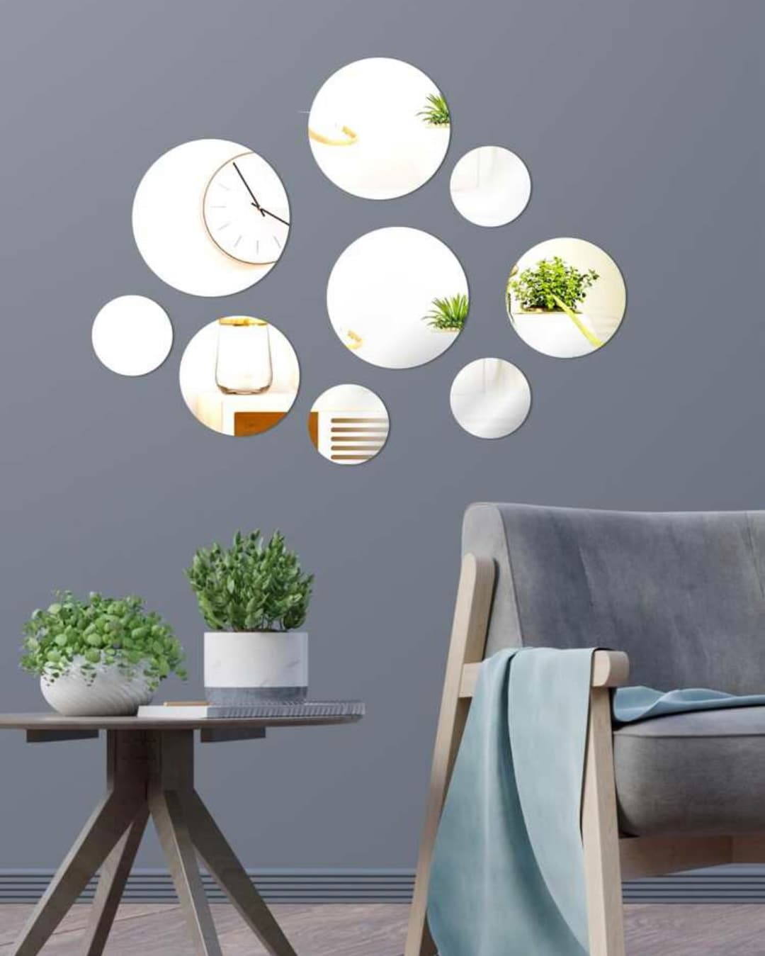 Round Mirror Set Etsy