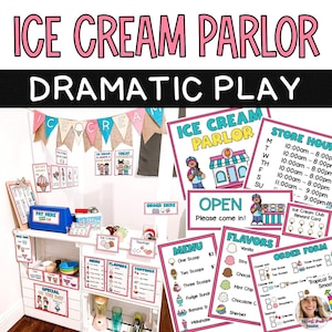 Ice Cream Parlor Dramatic Play Center / Pretend Play / Elementary School / Homeschool / Early Learning / Preschool